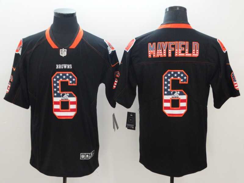 Nike Browns 6 Baker Mayfield Black USA Flag Fashion Limited Jerseys,We sell and wholesale Nike Browns 6 Baker Mayfield Black USA Flag Fashion Limited Jerseys on line form chian!